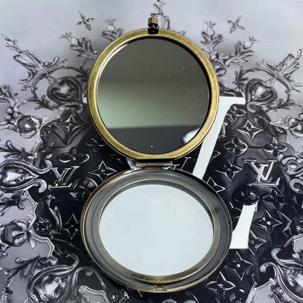 Louis Vuitton Monogram Canvas Gold Compact Mirror Embellished Swarovski Crystals - Picture 2 of 7
